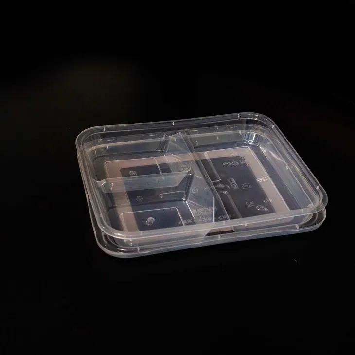 Récipients alimentaires en plastique divisés allant au micro-ondes - prêts à chauffer